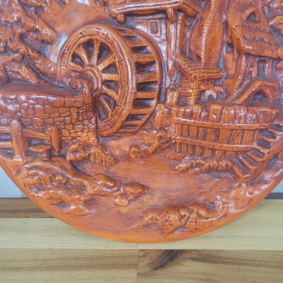 1950s Vintage Farmhouse Cottage Watermill Scene Hangable Countrycore Wall Art - Picture 5 of 8